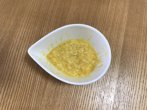 離乳食◎レンジだけ！かぼちゃとササミのスープ